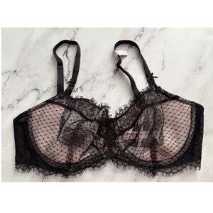 Victoria's Secret Nwt Dream Angels Unlined Uplift w/ Sling Black Mesh Lace Bra